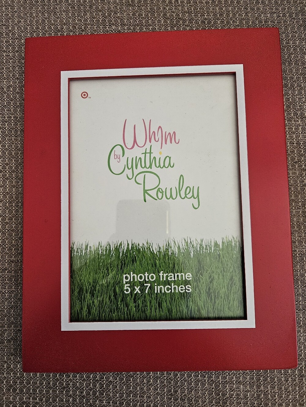Whim by Cynthia Rowley 5 x 7 Photo Picture Frame - Red with White Stripe - New